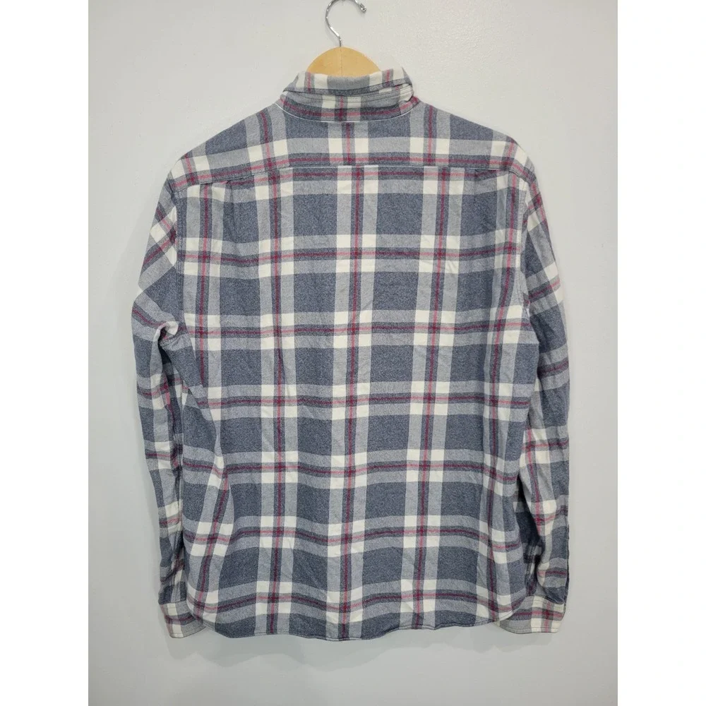 J. Crew Slim Fit Plaid Flannel Button Down Shirt Men's XL Blue‎ Cotton